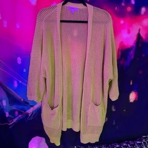 Chartreuse neon green/yellow cardigan